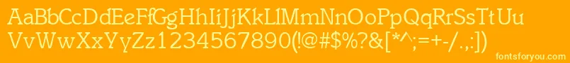 InclinatsskRegular Font – Yellow Fonts on Orange Background
