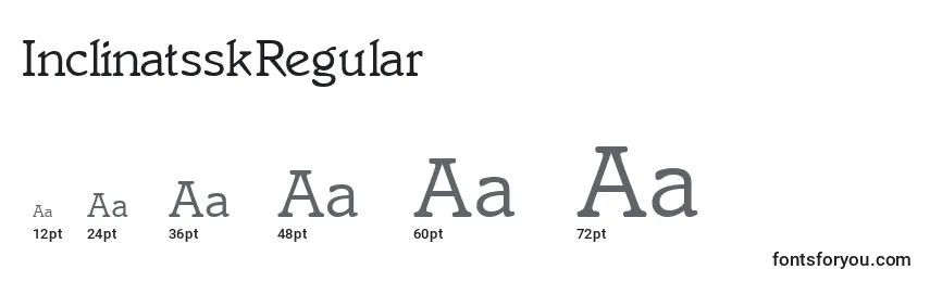 Размеры шрифта InclinatsskRegular