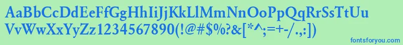 Urwgaramondtdemnar Font – Blue Fonts on Green Background