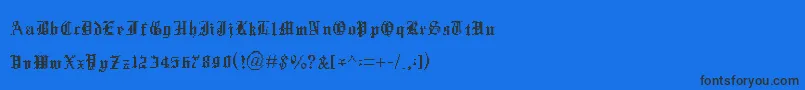 Fonte Xentype – fontes pretas em um fundo azul