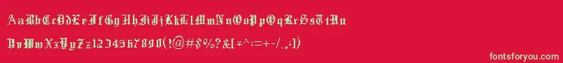 Police Xentype – polices vertes sur fond rouge