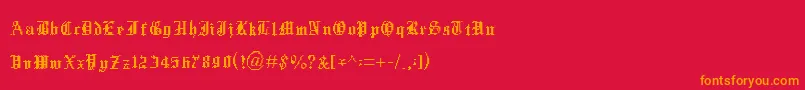 フォントXentype – 赤い背景にオレンジの文字