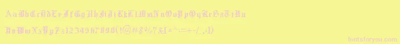 フォントXentype – ピンクのフォント、黄色の背景