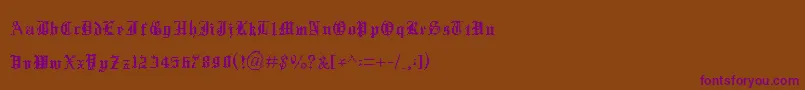 フォントXentype – 紫色のフォント、茶色の背景