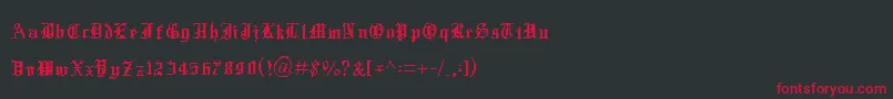 Czcionka Xentype – czerwone czcionki na czarnym tle
