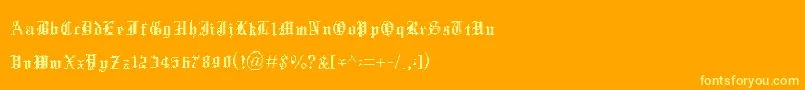 フォントXentype – オレンジの背景に黄色の文字