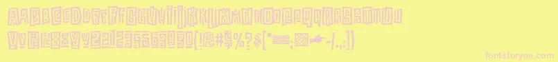 Więcej informacji o czcionce KokoaItc Czcionka KokoaItc – różowe czcionki na żółtym tle