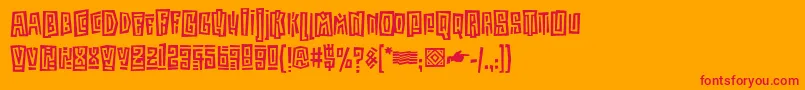 KokoaItc Font – Red Fonts on Orange Background