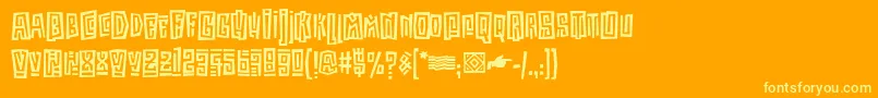 KokoaItc Font – Yellow Fonts on Orange Background