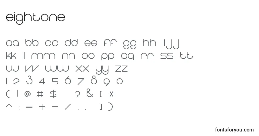 Schriftart EightOne – Alphabet, Zahlen, spezielle Symbole