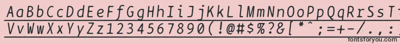 Bptypewriteunderscoreditalics-Schriftart – Schwarze Schriften auf rosa Hintergrund