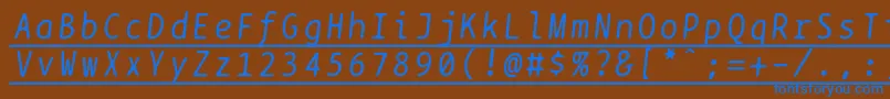 Шрифт Bptypewriteunderscoreditalics – синие шрифты на коричневом фоне