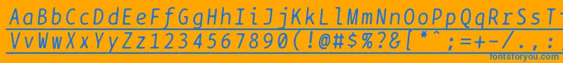 fuente Bptypewriteunderscoreditalics – Fuentes Azules Sobre Fondo Naranja