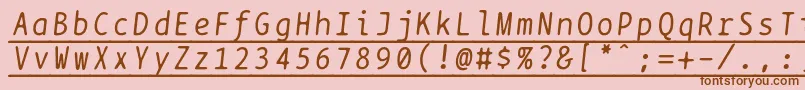 Fonte Bptypewriteunderscoreditalics – fontes marrons em um fundo rosa
