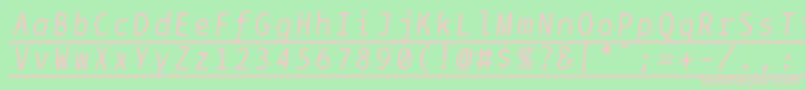 Bptypewriteunderscoreditalics Font – Pink Fonts on Green Background