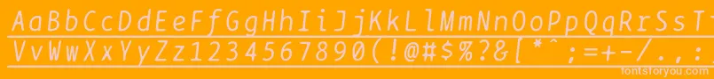 Police Bptypewriteunderscoreditalics – polices roses sur fond orange