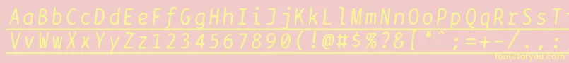 Шрифт Bptypewriteunderscoreditalics – жёлтые шрифты на розовом фоне