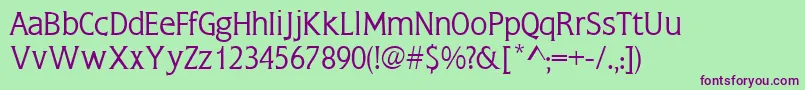 NoblessesskRegular Font – Purple Fonts on Green Background