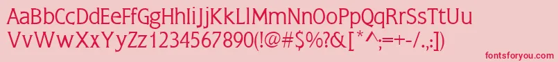フォントNoblessesskRegular – ピンクの背景に赤い文字