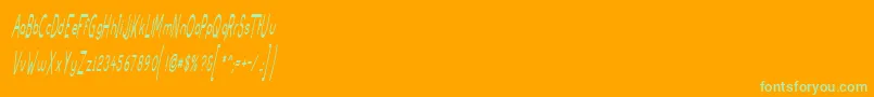 SlightChanges-Schriftart – Grüne Schriften auf orangefarbenem Hintergrund
