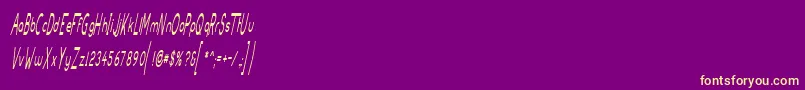 SlightChanges-fontti – keltaiset fontit violetilla taustalla