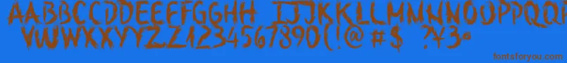 SketchOutYourFingersDemo Font – Brown Fonts on Blue Background