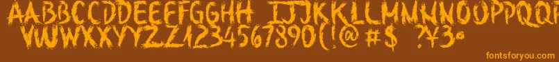More about SketchOutYourFingersDemo Font SketchOutYourFingersDemo Font – Orange Fonts on Brown Background