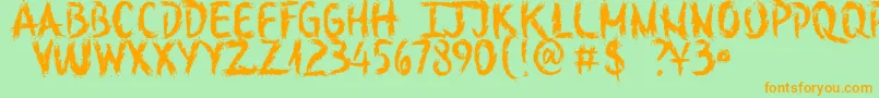 Lisätietoja SketchOutYourFingersDemo-fontista SketchOutYourFingersDemo-fontti – oranssit fontit vihreällä taustalla