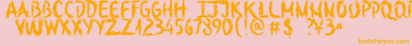 SketchOutYourFingersDemo-Schriftart – Orangefarbene Schriften auf rosa Hintergrund