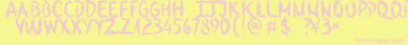 フォントSketchOutYourFingersDemo – ピンクのフォント、黄色の背景