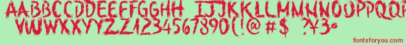 SketchOutYourFingersDemo Font – Red Fonts on Green Background