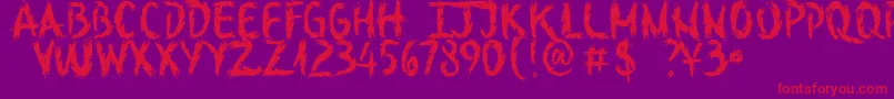Шрифт SketchOutYourFingersDemo – красные шрифты на фиолетовом фоне