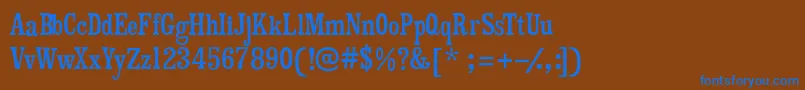 フォントMistersinatraSlim – 茶色の背景に青い文字