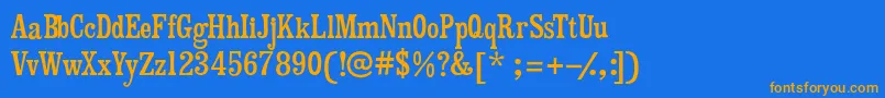 MistersinatraSlim Font – Orange Fonts on Blue Background