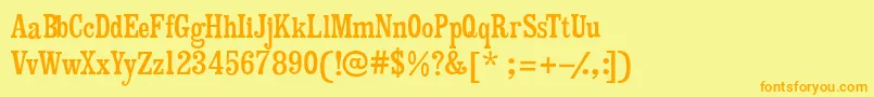 MistersinatraSlim Font – Orange Fonts on Yellow Background
