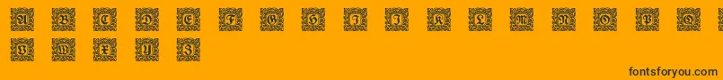 Schmuck Initialen 2 Font – Black Fonts on Orange Background