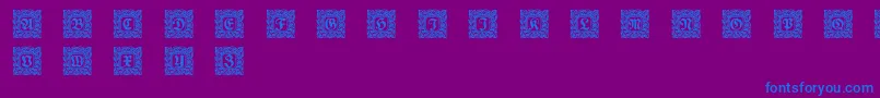 フォントSchmuck Initialen 2 – 紫色の背景に青い文字