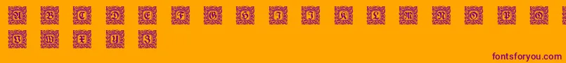 Schmuck Initialen 2 Font – Purple Fonts on Orange Background