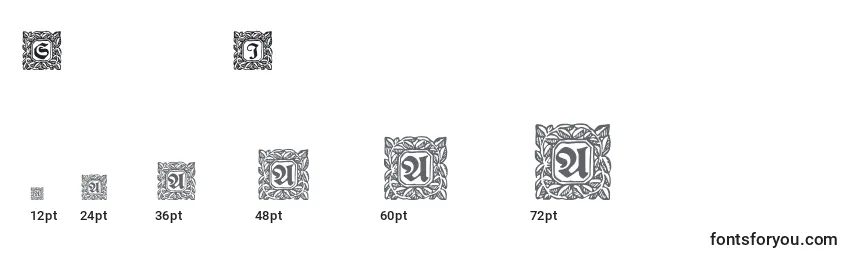 Größen der Schriftart Schmuck Initialen 2