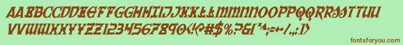 Warpriestcondital Font – Brown Fonts on Green Background