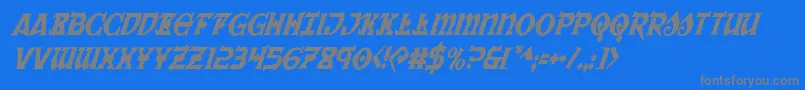 フォントWarpriestcondital – 青い背景に灰色の文字