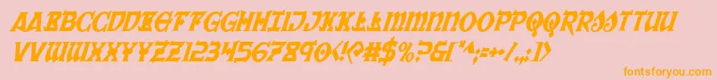 Warpriestcondital Font – Orange Fonts on Pink Background