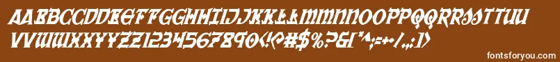 フォントWarpriestcondital – 茶色の背景に白い文字