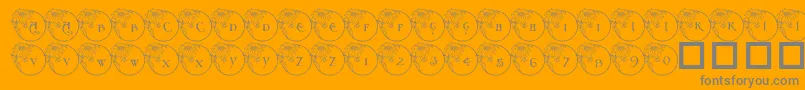 Шрифт Pf Xmas Flower1 – серые шрифты на оранжевом фоне