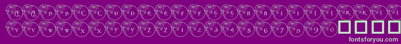 Pf Xmas Flower1 Font – Green Fonts on Purple Background