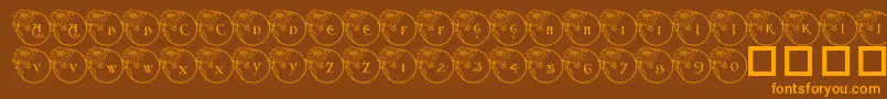 Pf Xmas Flower1 Font – Orange Fonts on Brown Background