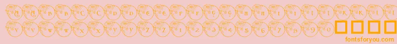 Pf Xmas Flower1-Schriftart – Orangefarbene Schriften auf rosa Hintergrund