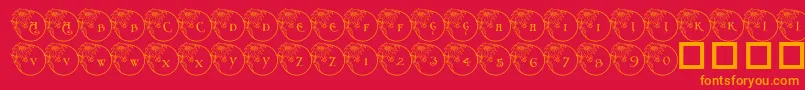 Pf Xmas Flower1 Font – Orange Fonts on Red Background