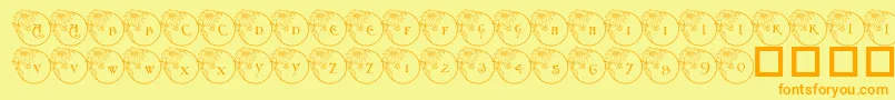 Шрифт Pf Xmas Flower1 – оранжевые шрифты на жёлтом фоне