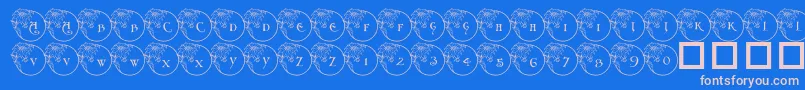 フォントPf Xmas Flower1 – ピンクの文字、青い背景
